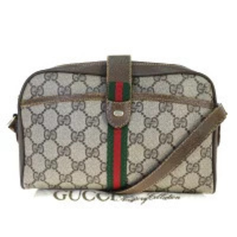 Gucci Sherry Leather Shoulder Bag Brown